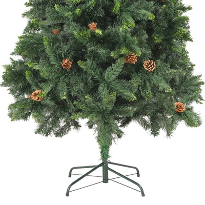 vidaXL Sztuczna choinka z szyszkami, zielona, 210 cm