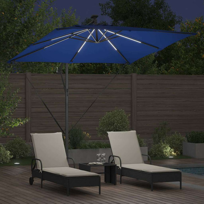 Parasol plażowy 249 x 249 x 250 cm Poliester i aluminium
