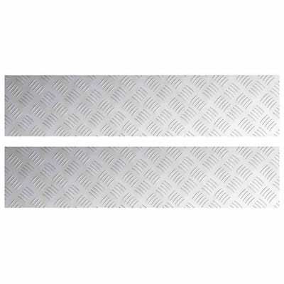 Stopień Prostokątny 2 pcs Srebrny 90 x 20 cm Aluminium