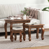 Stolik Nesting 3 szt. Brązowy Lite drewno mahoniowe