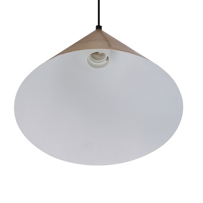 Dunca Lampa Wisząca 25 Czarny 1X40 E27 Klosz Jasny Dębowy