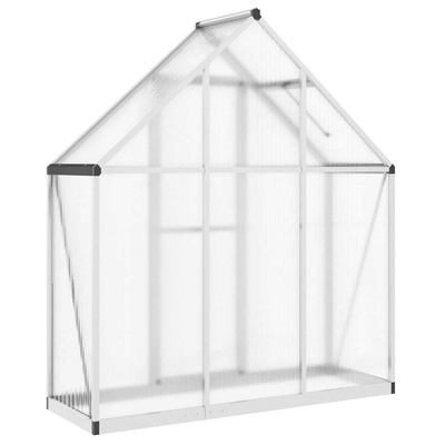 Szklarnia z ramą podstawy, srebrna, 169x58x195 cm, aluminium