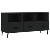 vidaXL Szafka pod TV, czarna, 102x36x50 cm, materiał drewnopochodny wariant 8