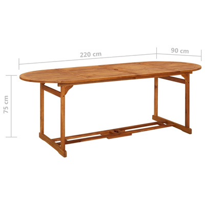 11-cz. zestaw mebli ogrodowych 220x90x75cm lite drewno akacjowe