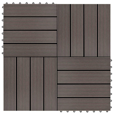 Płytka Tarasowa 11 pcs Ciemny brąz 30 x 30 cm