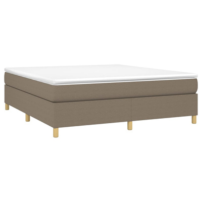 vidaXL Łóżko kontynentalne z materacem, taupe, tkanina, 160x200 cm wariant 6