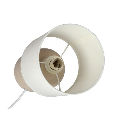 Lampka nocna Iner beżowa ceramiczna z abażurem