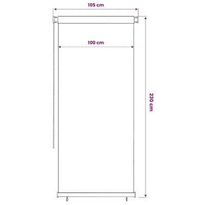 Roleta zewnętrzna, 105(szer.)x230(wys.) cm, brązowa, HDPE