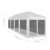 vidaXL Namiot imprezowy z 10 siatkowymi ściankami, 12 x 3 m