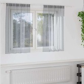 Firany Voile 2 pcs Ciemnoszary 140 x 140 cm Poliester
