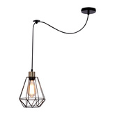 Lampa wisząca czarna/patyna druciany klosz Primo P 31-00279