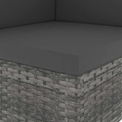Modułowe siedzisko narożne, rattan PE, szare