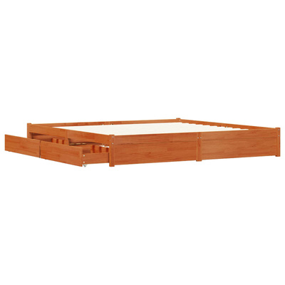 Ramka łóżka Woskowy Brąz 200 x 200 cm Lite drewno sosnowe