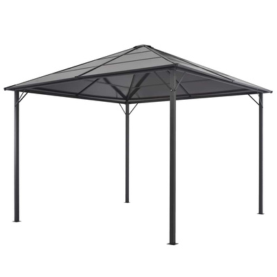 Altana ogrodowa z zadaszeniem, aluminiowa, 3 x 3 m, antracytowa