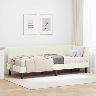 Rama Łóżka Narożnego z Materacem 2 szt. Kremowy 80 x 200 cm