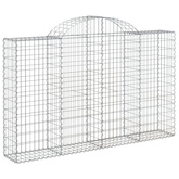 Kosze gabionowe, 7 szt, 200x30x120/140 cm, galwanizowane żelazo