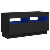 vidaXL Szafka pod TV z oświetleniem LED, czarna, 80x35x40 cm