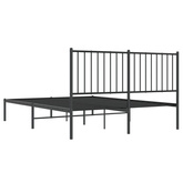 Metalowa rama łóżka z wezgłowiem czarna, 140x200 cm model standard
