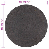 vidaXL Ręcznie wykonany dywan z juty, okrągły, 120 cm, ciemnoszary