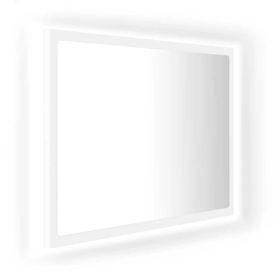 Lustro łazienkowe z LED, białe, 60x8,5x37 cm, akryl