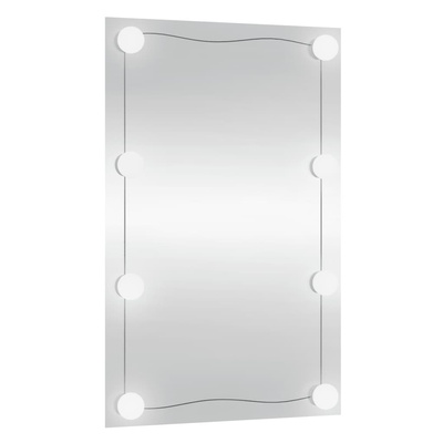 vidaXL Lustro ścienne z LED, 40x60 cm, szklane, prostokątne