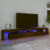 vidaXL Szafka pod TV z oświetleniem LED, brązowy dąb, 260x36,5x40 cm