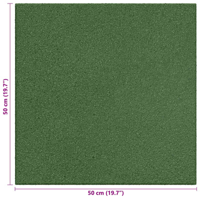 Płytki ochronne przed upadkiem 6 pcs zielony 50 x 50 cm Guma