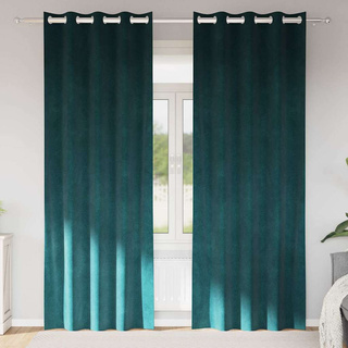 Zasłony zaciemniające 2 pcs Ciemna zieleń 140 x 260 cm Aksamit