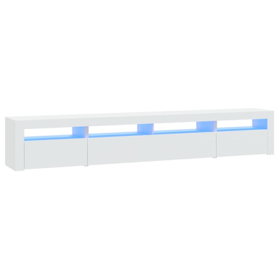 vidaXL Szafka pod TV z oświetleniem LED, biała, 240x35x40 cm