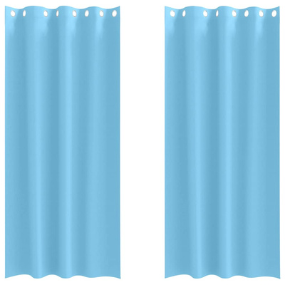 Firany blackout z kółkami 2 pcs Jasnoniebieski 260 x 140 cm