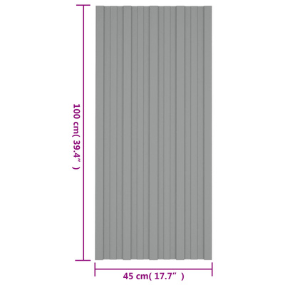 Panel dachowy 36 pcs Szary 100 x 45 cm Stal galwanizowana