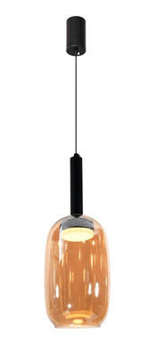 Lampa wisząca Bueno szklana bursztynowy klosz pojedyncza GX53