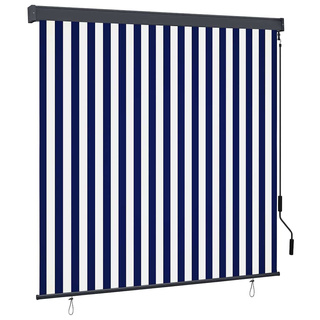 Roleta Niebieski i biały 180 x 250 cm Materiał i Aluminium
