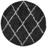 vidaXL Dywan z długim włosiem PAMPLONA, czarno-kremowy, Ø 120 cm