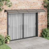 Daszek nad drzwi czarny 350x100 cm poliwęglan