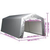 Namiot magazynowy, 300 x 750 cm, stal, szary