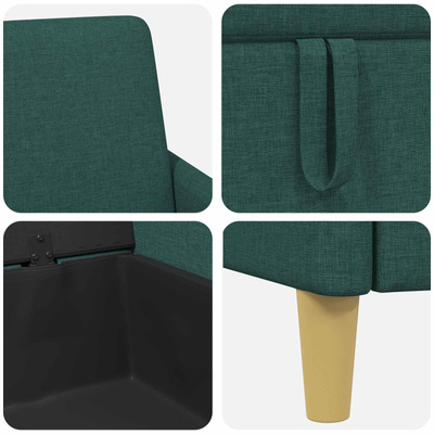 Sofa z miejscem do przechowywania Ciemnozielony