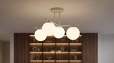 Lampa sufitowa na 4 źródła światła, kaszmirowa K-6043 z serii RAYA