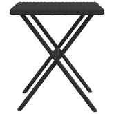 vidaXL Leżaki ze stolikiem, 2 szt., czarne, polirattan