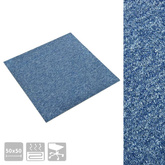 vidaXL Podłogowe płytki dywanowe, 20 szt., 5 m², 50x50 cm, niebieskie