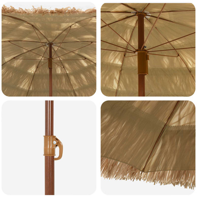 Parasol plażowy Naturalny 160 x 160 x 196 cm Poliester i Stal
