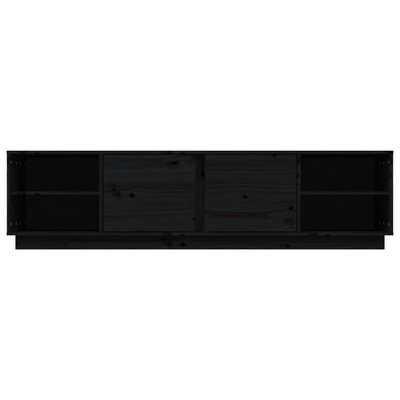 vidaXL Szafka pod TV, czarna, 156x40x40 cm, lite drewno sosnowe