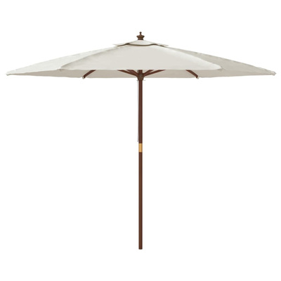 Parasol ogrodowy na drewnianym słupku, piaskowy, 299x240 cm
