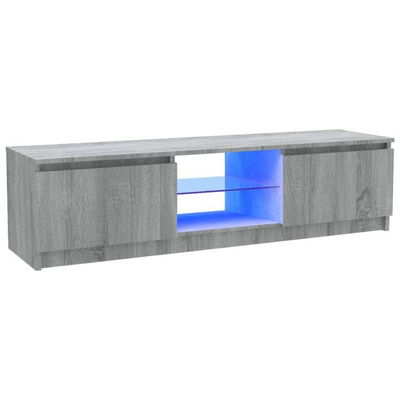 vidaXL Szafka pod TV z LED, szary dąb sonoma, 120x30x35,5 cm