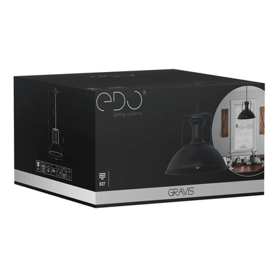 Lampa wisząca LOFT GRAVIS E27 czarna łańcuch, industrialna EDO777185 EDO Solutions