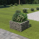 vidaXL Podwyższona donica gabionowa, galwanizowana stal, 90x90x50 cm