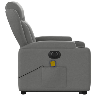 vidaXL Podnoszony fotel masujący, elektryczny, rozkładany, ciemnoszary