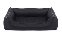 Legowisko dla psa Sofa Valencia Standard w kolorze czarnym z czarnym wykończeniem Rozmiar: S - 65 x 50 cm
