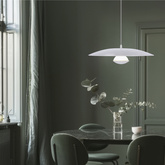 Lampa wisząca LUND 48 cm minimalistyczna – biały klosz talerz - skandynawska lampa do jadalni i salonu LED