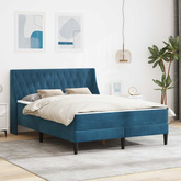 Rama łóżka z materacem niebieski 120 x 190 cm Aksamit